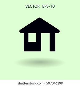 Flat icon of home. vector illustration