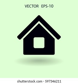 Flat Icon von zu Hause. Vektorgrafik