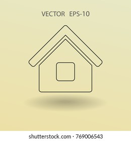 Flat Icon von zu Hause. Vektorgrafik