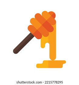 flat icon of honey in autumn on isolated background suitable for design elements