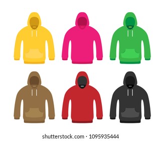 Flat Icon Hoodie Element. Vector Illustration set