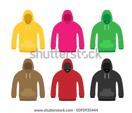 Flat Icon Hoodie Element. Vector Illustration set