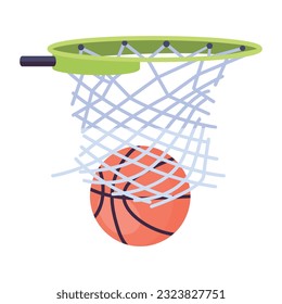 Flat icon of hoop ball 