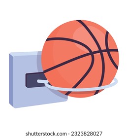 Icono plano de la bola de aro 