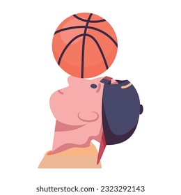 Flat icon of hoop player 