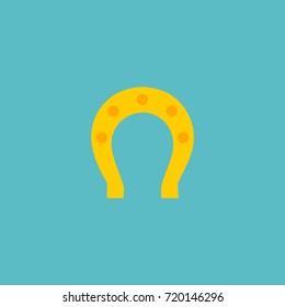 Flat Icon Horseshoe Element. Vector Illustration Of Flat Icon Talisman Isolated On Clean Background. Can Be Used As Horseshoe, Talisman And Charm Symbols.