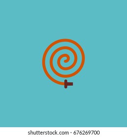 Flat Icon Hosepipe Element. Vector Illustration Of Flat Icon Garden Hose Isolated On Clean Background. Can Be Used As Hosepipe, Garden And Hose Symbols.
