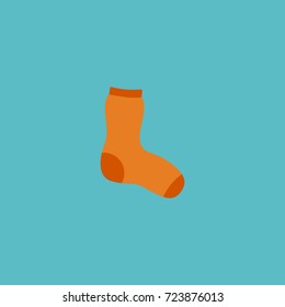 Flat Icon Hosiery Element. Vector Illustration Of Flat Icon Knitted Socks Isolated On Clean Background. Can Be Used As Knitted, Socks And Hosiery Symbols.