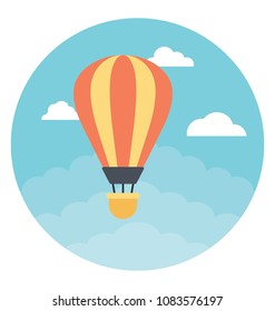 
Flat icon of a hot air balloon 
