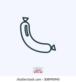 flat icon of hot dog.