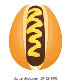 Flat icon of hot dog sandwich