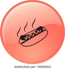 Flat icon. Hot Dog with sausage barbecue.