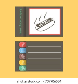 Flat icon. Hot Dog with sausage barbecue.