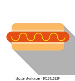 Flat icon of Hot dog. Vector.