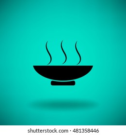 Flat icon. Hot lunch. The dish with the food.