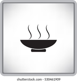Flat icon. Hot lunch. The dish with the food.