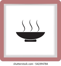 Flat icon. Hot lunch. The dish with the food.