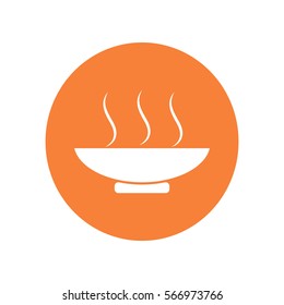 Flat icon. Hot lunch. The dish with the food.