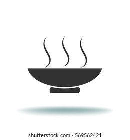 Flat icon. Hot lunch. The dish with the food.