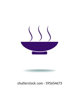 Flat icon. Hot lunch. The dish with the food.
