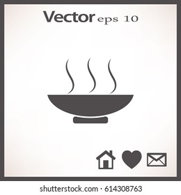 Flat icon. Hot lunch. The dish with the food.