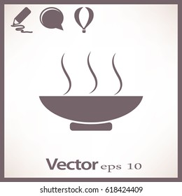 Flat icon. Hot lunch. The dish with the food.