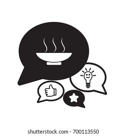 Flat icon. Hot lunch. The dish with the food.