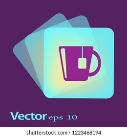 Flat icon. Hot tea.