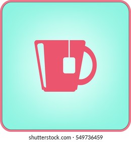 Icono plano. Té caliente.