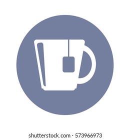 Icono plano. Té caliente.