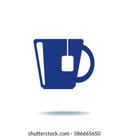Flat icon. Hot tea.