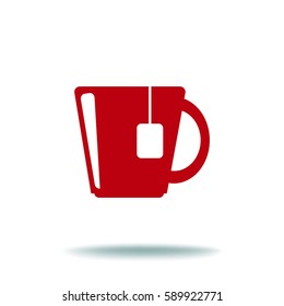 Flat icon. Hot tea.