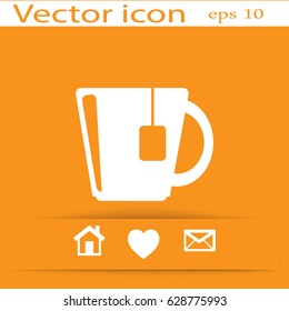 Flat icon. Hot tea.