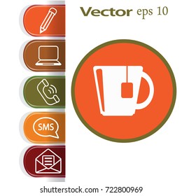 Flat icon. Hot tea.