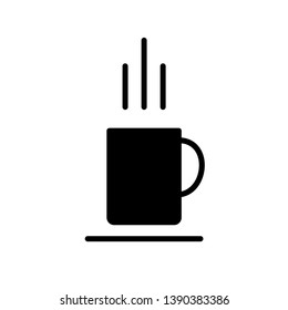 Flat icon of hot warming drink for apps, public places and web sites. Vector illustration
