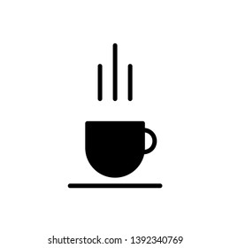 Flat icon of hot warming drink for apps, public places and web sites. Vector illustration