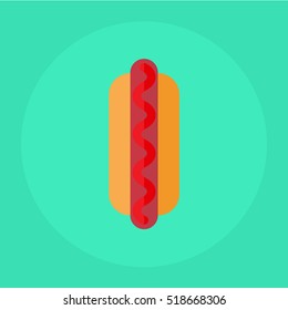 flat icon hotdog