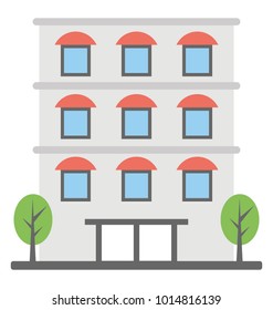 
Flat icon of a hotel building 
