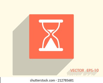 Icono plano del reloj de arena