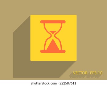 Icono plano del reloj de arena
