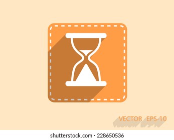 Flat icon of hourglass
