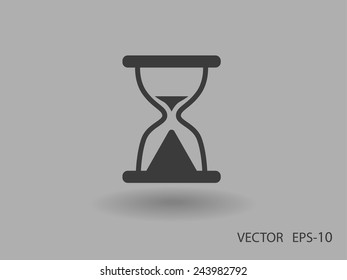 Flat icon of hourglass