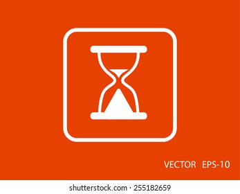 Icono plano del reloj de arena