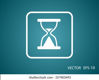 Flat icon of hourglass