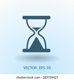 Icono plano del reloj de arena
