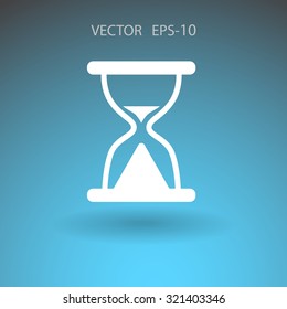 Flat icon of hourglass