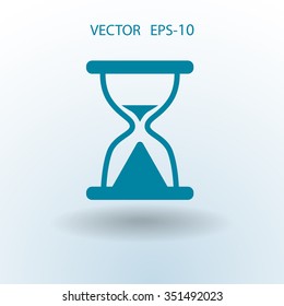 Flat icon of hourglass