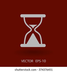 Flat icon of hourglass