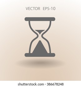 Flat icon of hourglass