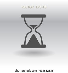 Flat icon of hourglass